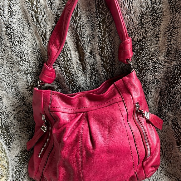 Pink Leather Shoulder Bag - Picture 1 of 5
